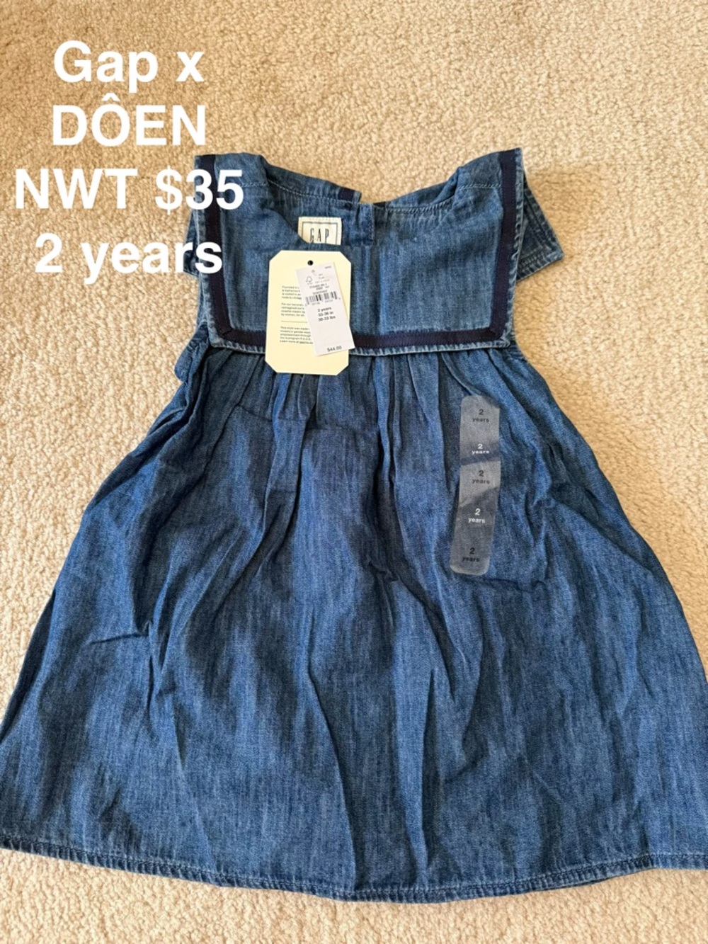 Doen Kids Denim Blue Sleeveless Dress